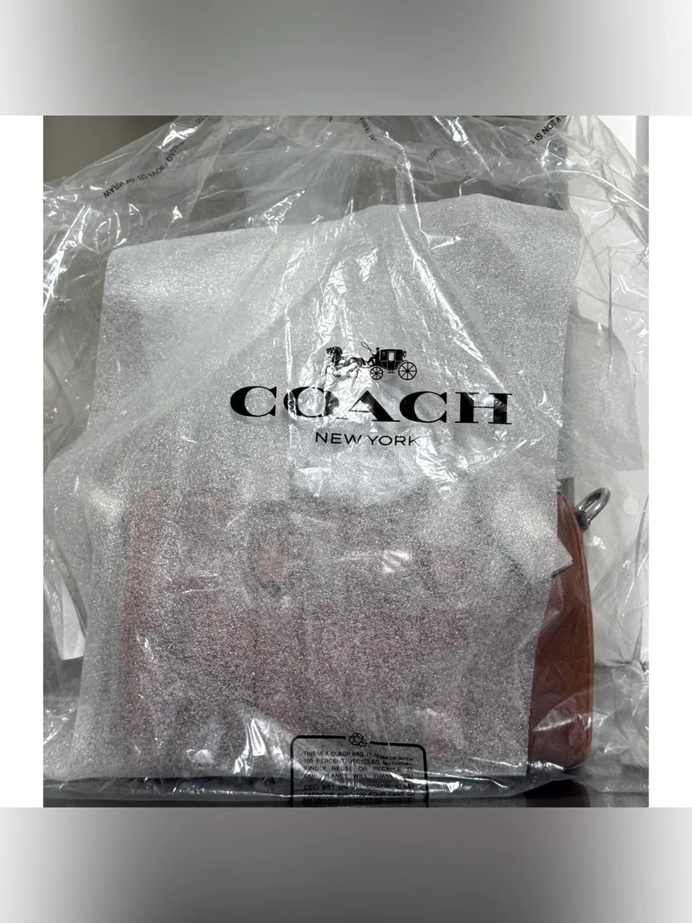 COACH Compass Bag 25 In Loved Leather, SADDLE/BURNT SIENNA